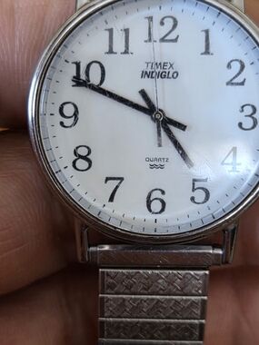 Timex Indiglo Classic White Dial Stainless Watch